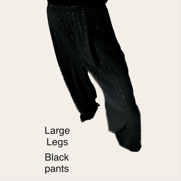 4 seasons retro ‘20’s-30’s fluid black pants large legs & pin silver stripes - Picture 7 of 10